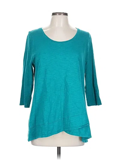 Pre-owned Chico's 3/4 Sleeve T-shirt In Blue