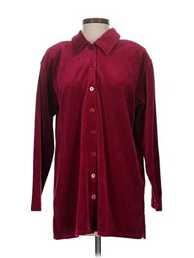 Pre-owned Norm Thompson Long Sleeve Button Down Shirt In Burgundy