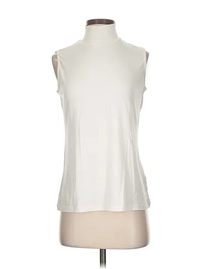 Pre-owned G By Giuliana Rancic Sleeveless Top White High Neck Tops