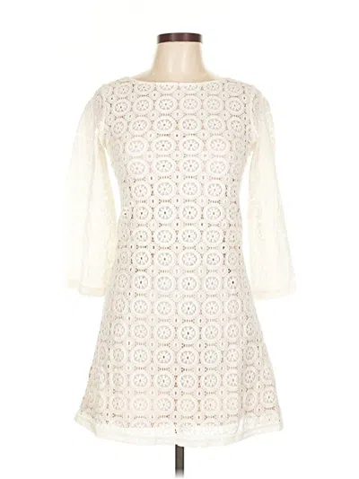 Pre-owned Sharagano Cocktail Dress In White