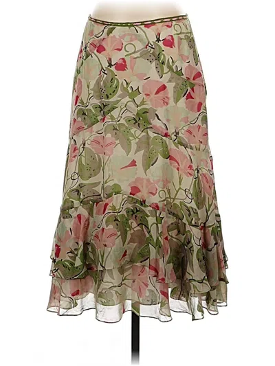 Pre-owned Peruvian Connection Silk Skirt In Green