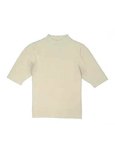Pre-owned Molly Bracken Kids' Short Sleeve Top Ivory Turtleneck Tops In White