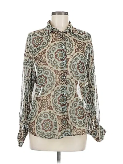 Pre-owned Zara Long Sleeve Blouse In Blue