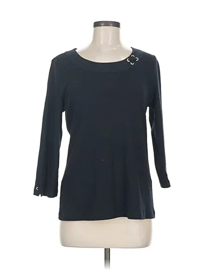 Pre-owned Karen Scott 3/4 Sleeve T-shirt In Black