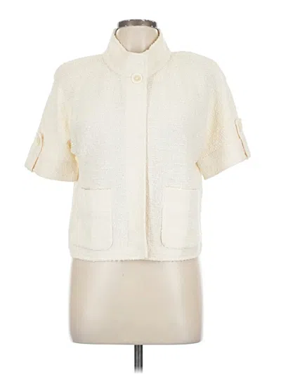 Pre-owned St John Cardigan Sweater In White