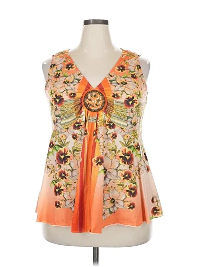 Pre-owned Dressbarn Sleeveless Blouse In Orange