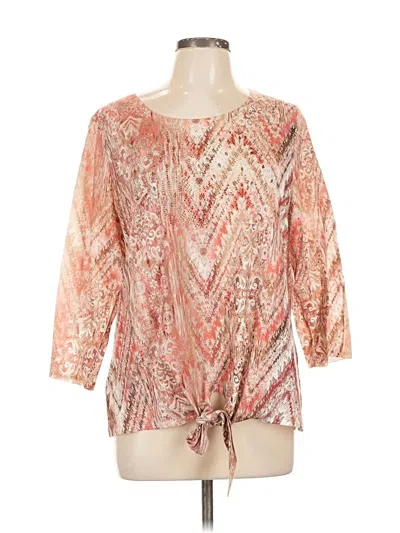 Pre-owned Chico's 3/4 Sleeve Blouse In Orange