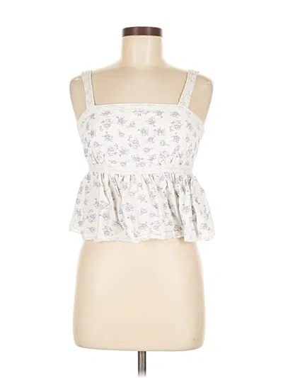 Pre-owned Celebrity Pink Sleeveless Top Ivory Sweetheart Neckline Tops In White