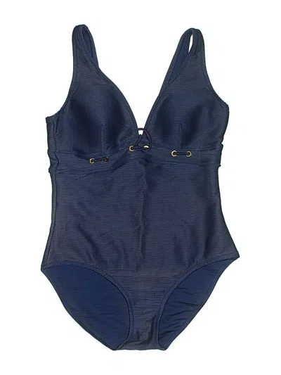 Pre-owned Lands' End One Piece Swimsuit In Blue