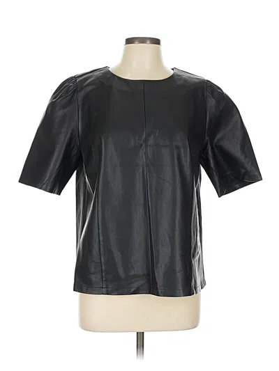 Pre-owned Ann Taylor Short Sleeve Blouse In Black