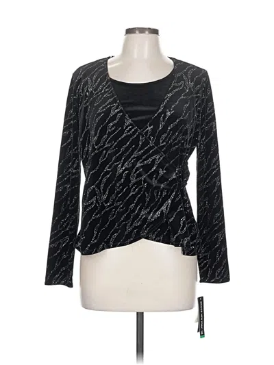 Briggs New York Long Sleeve Top Black Scoop Neck Tops In Black