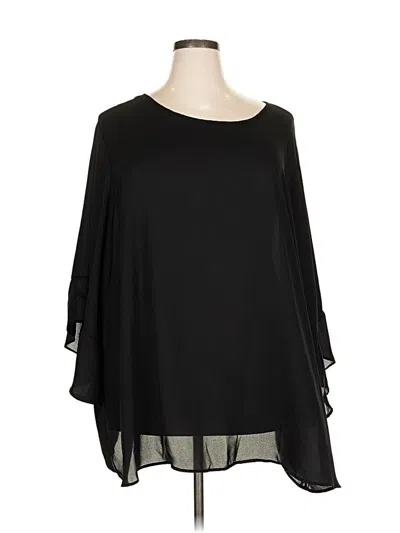 Pre-owned Torrid 3/4 Sleeve Top Black Cold Shoulder Neckline Tops