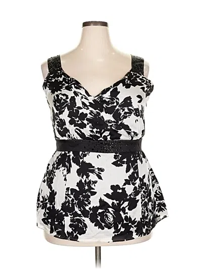 Pre-owned Marina Rinaldi Sleeveless Silk Top Black Sweetheart Neckline Tops