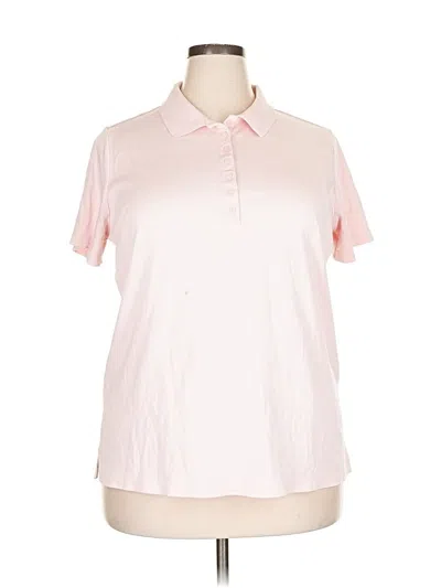 Pre-owned Lands' End Short Sleeve Polo Shirt In Pink