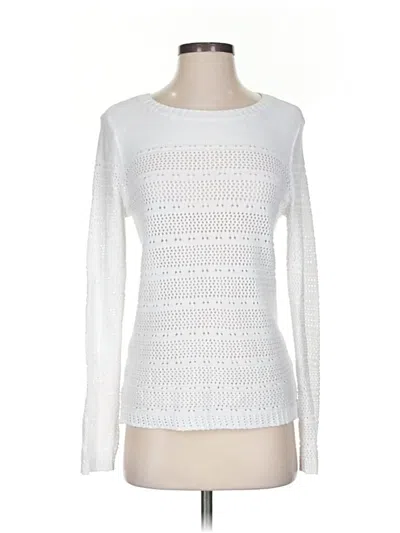 Pre-owned Talbots Pullover Sweater In White