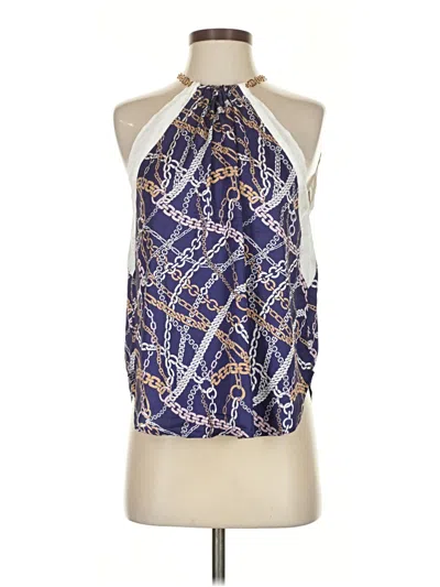 Pre-owned The Noli Shop Tank Top Blue Halter Neckline Tops