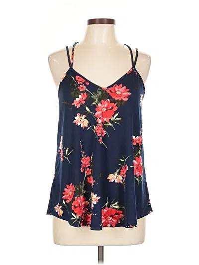 Pre-owned Papermoon Tank Top Blue Halter Neckline Tops