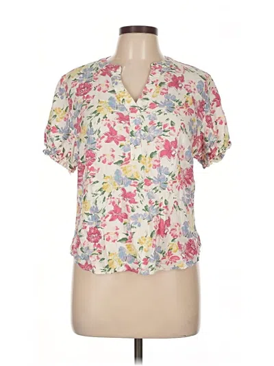 Pre-owned Falls Creek Short Sleeve Blouse In Pink
