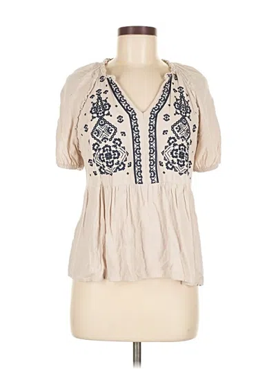 Pre-owned Maurices Short Sleeve Blouse In White
