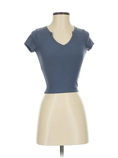 Pre-owned Hollister Short Sleeve T-shirt In Blue