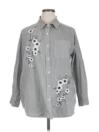 Pre-owned Serengeti Long Sleeve Button Down Shirt In Gray