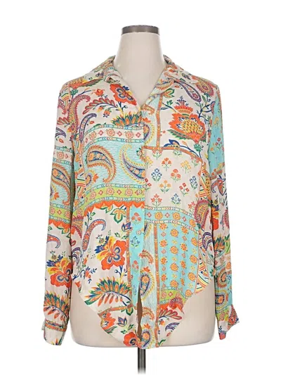 Pre-owned Rose + Olive Long Sleeve Blouse In White