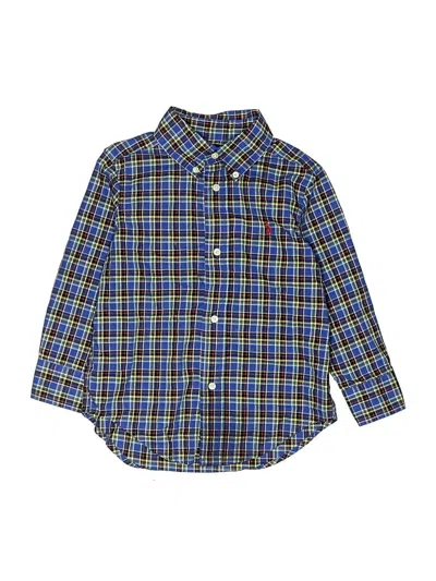 Pre-owned Ralph Lauren Kids' Long Sleeve Button Down Shirt In Blue