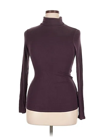Pre-owned Three Dots Long Sleeve Turtleneck In Purple