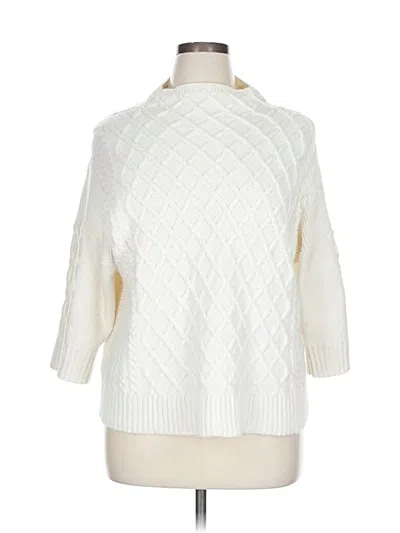 Pre-owned Vince Camuto Turtleneck Sweater In White