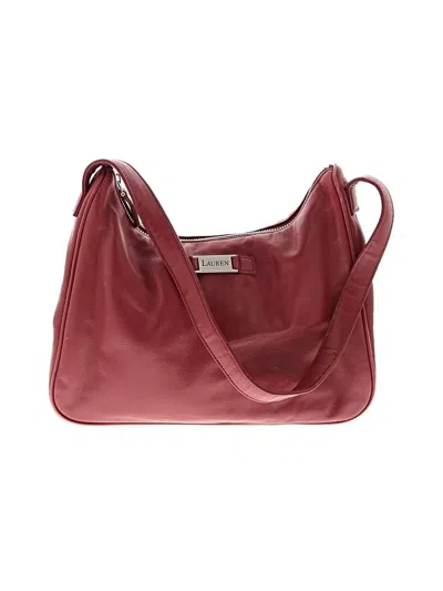 Pre-owned Polo Ralph Lauren Leather Shoulder Bag In Burgundy