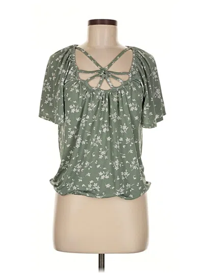 Pre-owned Daytrip Short Sleeve Blouse In Green