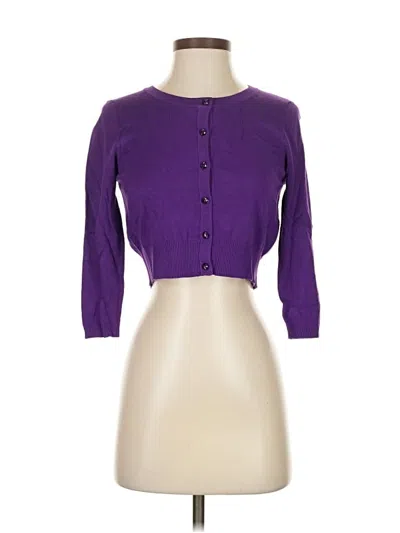 Pre-owned Donna Ricco Cardigan Sweater In Purple