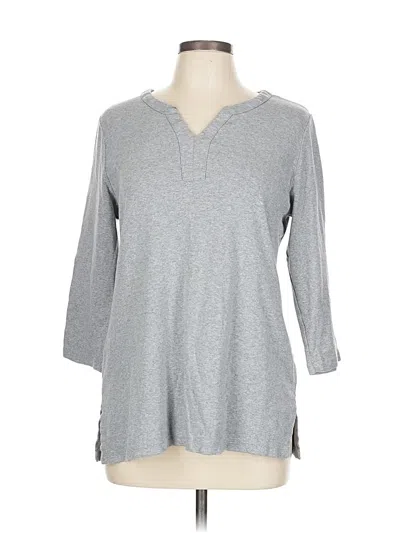 Pre-owned Karen Scott 3/4 Sleeve T-shirt In Gray