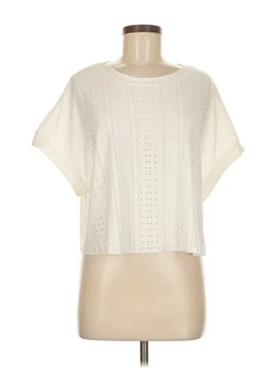 Pre-owned Zara Collection Short Sleeve Top Ivory Boatneck Tops In White