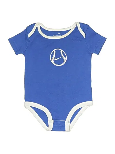 Pre-owned Nike Babies' Short Sleeve Onesie In Blue