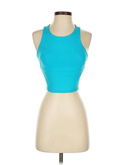 Pre-owned Lululemon Athletica Tank Top Blue Halter Neckline Tops