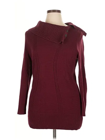 Pre-owned Style & Co Turtleneck Sweater In Burgundy