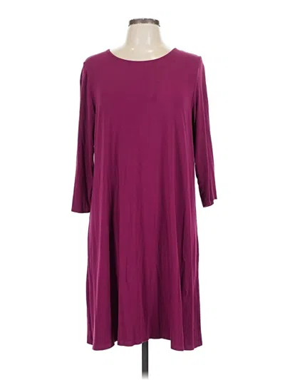 Pre-owned Jjill Casual Dress In Burgundy