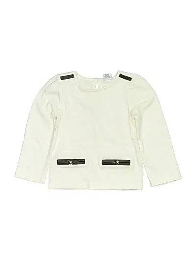 Pre-owned Janie And Jack Kids' Long Sleeve T-shirt In White