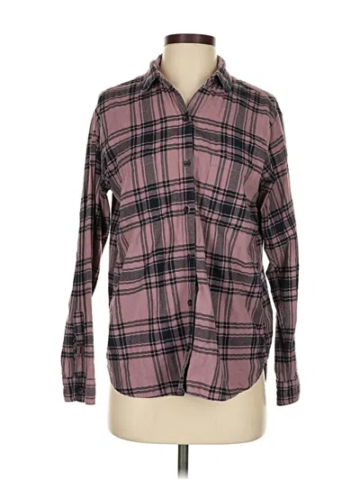 Pre-owned Abercrombie & Fitch Long Sleeve Button Down Shirt In Burgundy