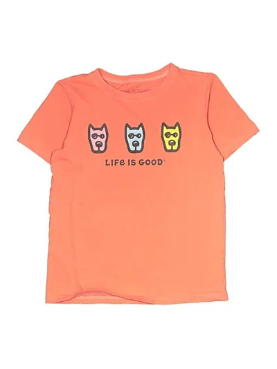Pre-owned Life Is Good Kids' Short Sleeve T-shirt In Orange