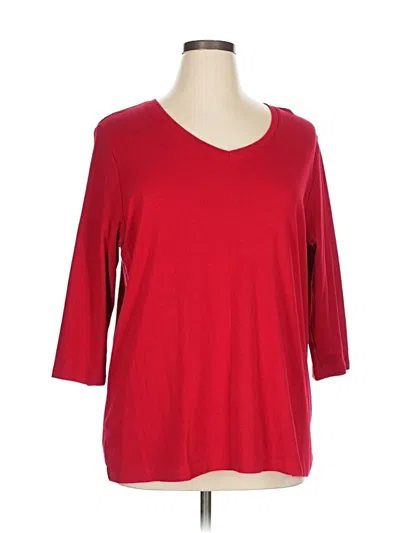 Pre-owned St. John's Bay 3/4 Sleeve T-shirt In Red