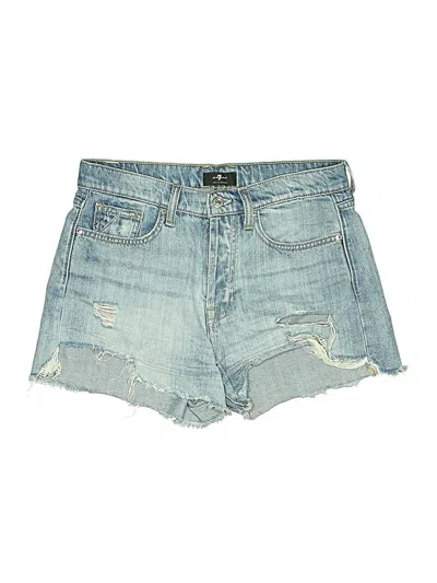 Pre-owned 7 For All Mankind Denim Shorts In Blue