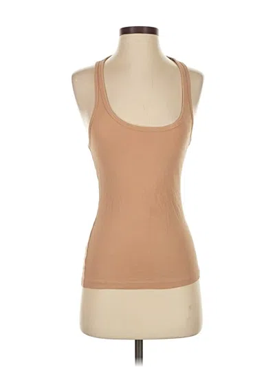 Pre-owned A.l.c Tank Top Tan Solid Pattern Halter Neckline Tops In Brown