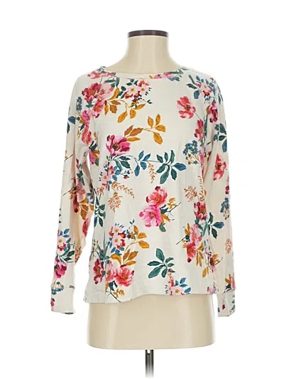 Pre-owned Ann Taylor Loft Long Sleeve Blouse In White