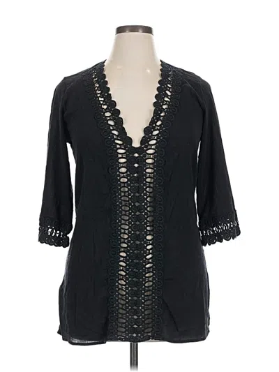Pre-owned La Blanca 3/4 Sleeve Blouse In Black