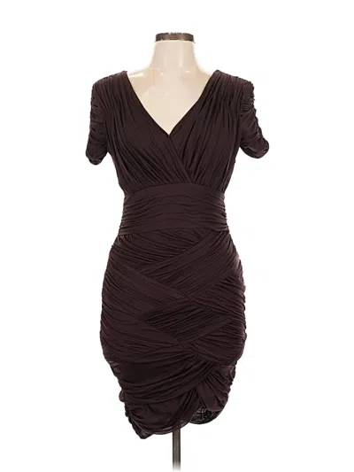 Pre-owned Halston Heritage Cocktail Dress In Brown