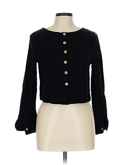 Pre-owned Unbranded Long Sleeve Blouse In Black
