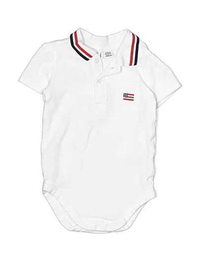 Pre-owned Janie And Jack Babies' Short Sleeve Onesie In White