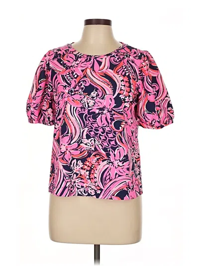 Pre-owned Lilly Pulitzer Short Sleeve Blouse In Pink